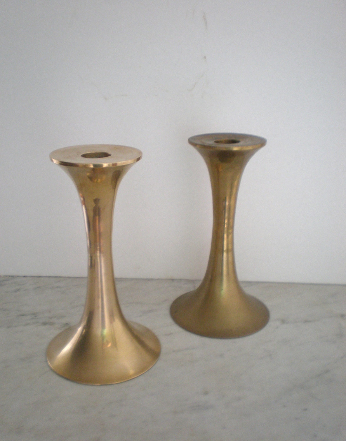 Vintage Modern Brass Fluted Candle Holder by GreenZebre on Etsy