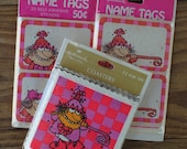 vintage party name tags and coasters by hallmark