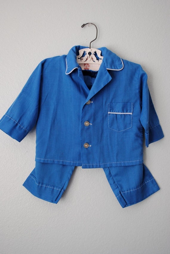 vintage boys blue pajamas by 3RingCircus on Etsy