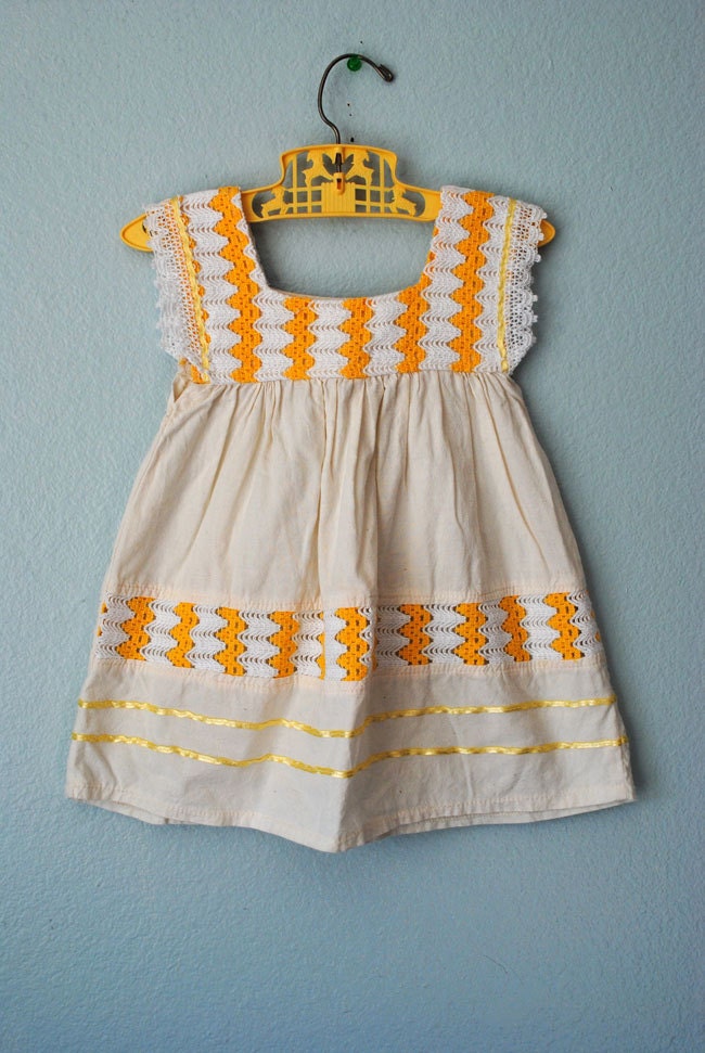 RESERVE/ ON HOLD vintage girl cream and gold dress.top