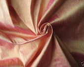 Light Orange Magenta Pink Iridescent 100% dupioni silk fabric yardage By the Yard 45" wide