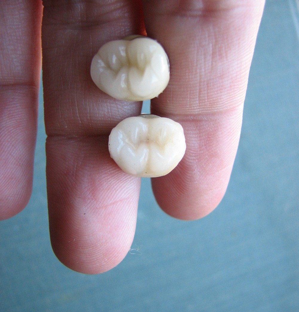 molar cuff links - human teeth tooth mens cufflinks