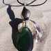 Sea Glass Necklace in Jade with Silver Fish Accent