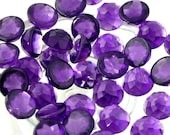 Deep Purple Amethyst Rose Cut Cabochon 6mm Round  - 1 cab