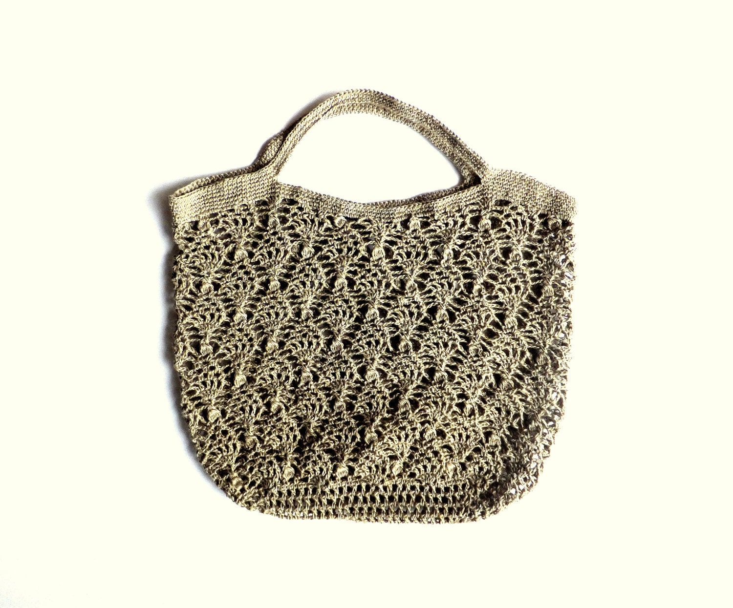 Market tote bag, crocheted tote bag, linen grocery tote eco friendly, summer fashion