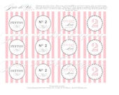 pink & grey cupcake flags or toppers - DIY customizable party printables
