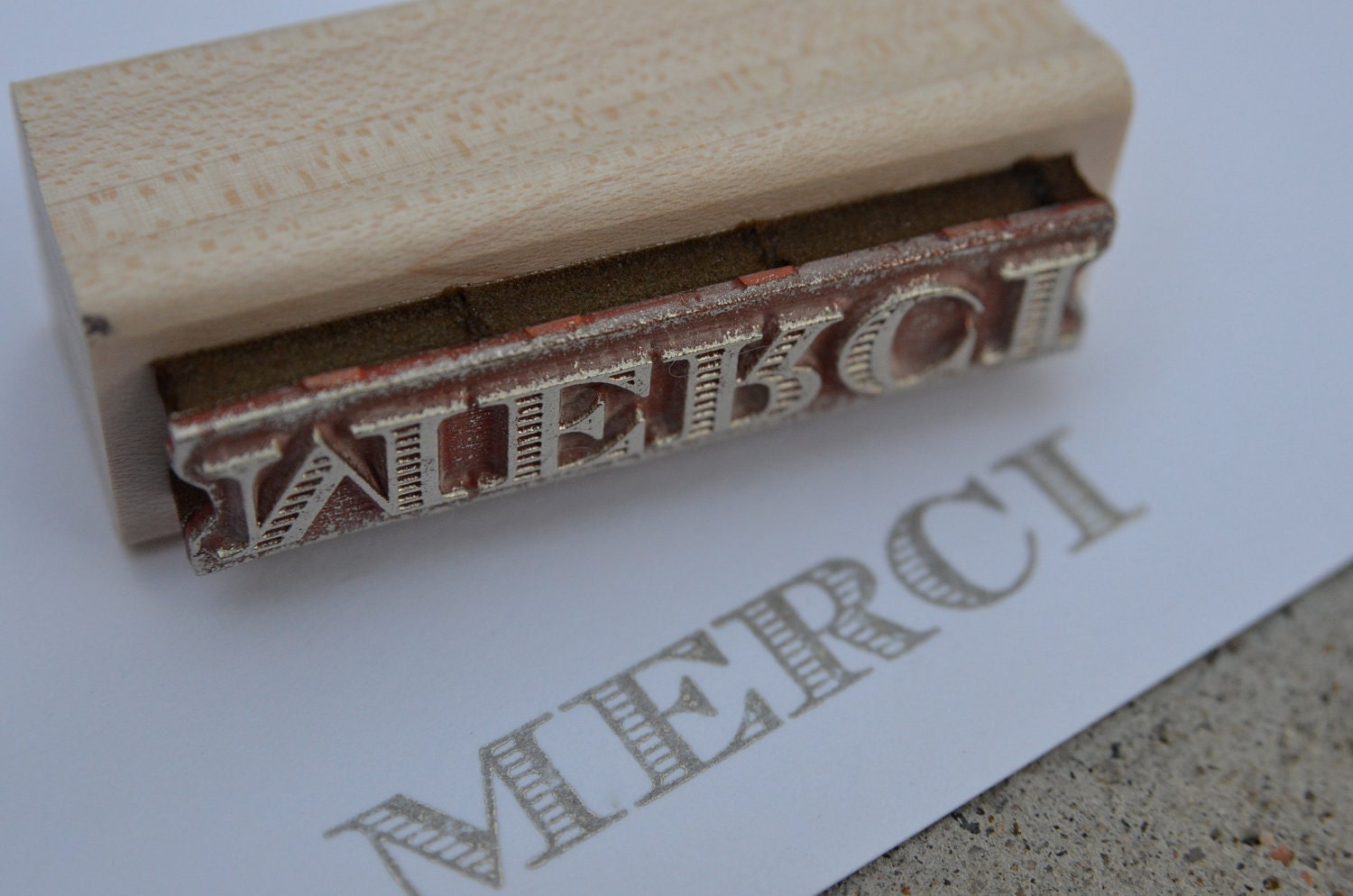 merci - rubber stamp