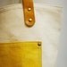 Leathinity - Beige Canvas Tote Bag w/ Genuine Leather Handles - Eco Friendly