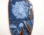 Spring Field, allium, silver and slate blue enamel necklace by Cari-Jane Hakes, hybrid handmade