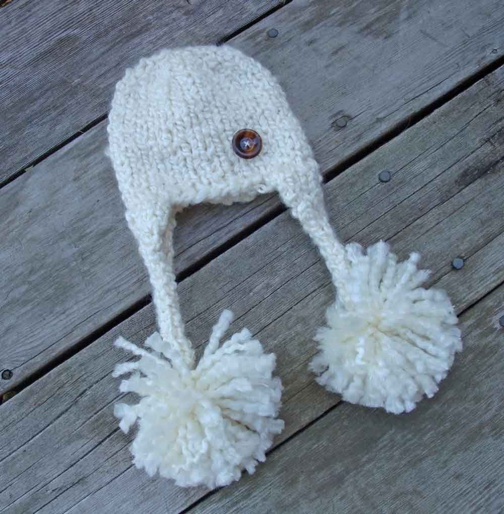 Little Knit Ear Flap Hat with Tassle for Baby, Adorable Photography Prop, Choose Your Color