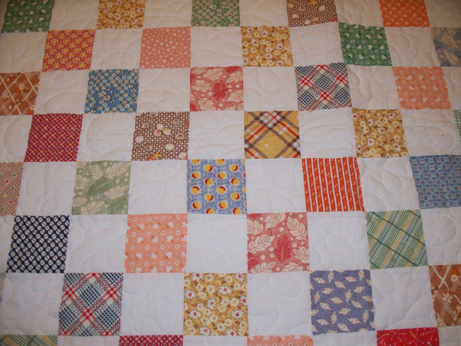 Checkerboard Quilt in 1930's Reproduction by PennyLaneCottage