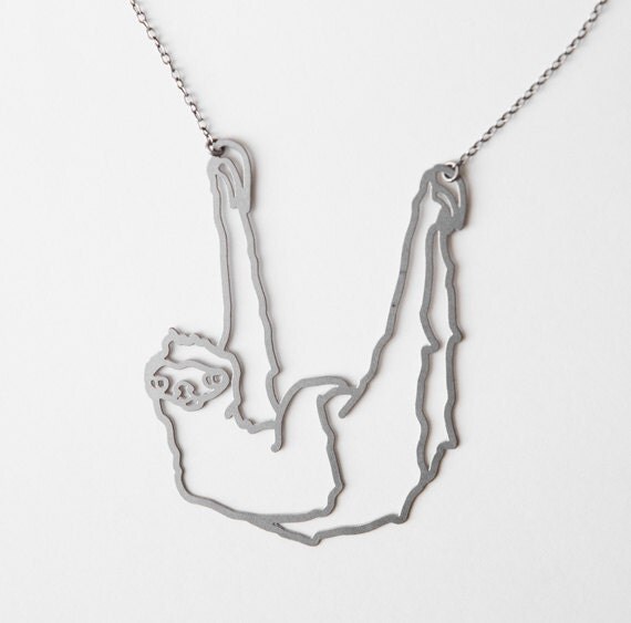 Stainless Three Toed Sloth necklace