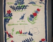 1940s Early Bluebird Gets the Worm Tea Towel - HiKoo