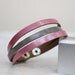 Pink and  Grey Leather  Bracelet