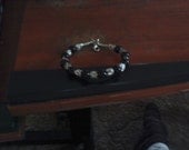 black and silver beaded bracelet