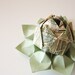SALE - Paris Map Origami Lotus Flower Decoration, Gift, or Favor - French, handmade flower, coral, green, black, ivory, travel