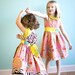 Party Dress- Custom Boutique Dress.Vintage Ruffle Dress in Bird Print
