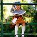GIRLS FALL DRESS Back To School  -  Vintage School Girl Doll Dress in Blue