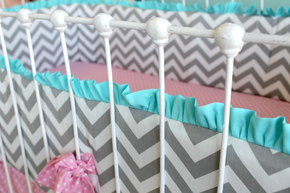 Candy Chevron Custom Crib bedding