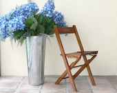 Mid Century Wood Folding Chair with Star Seat - auntemilie