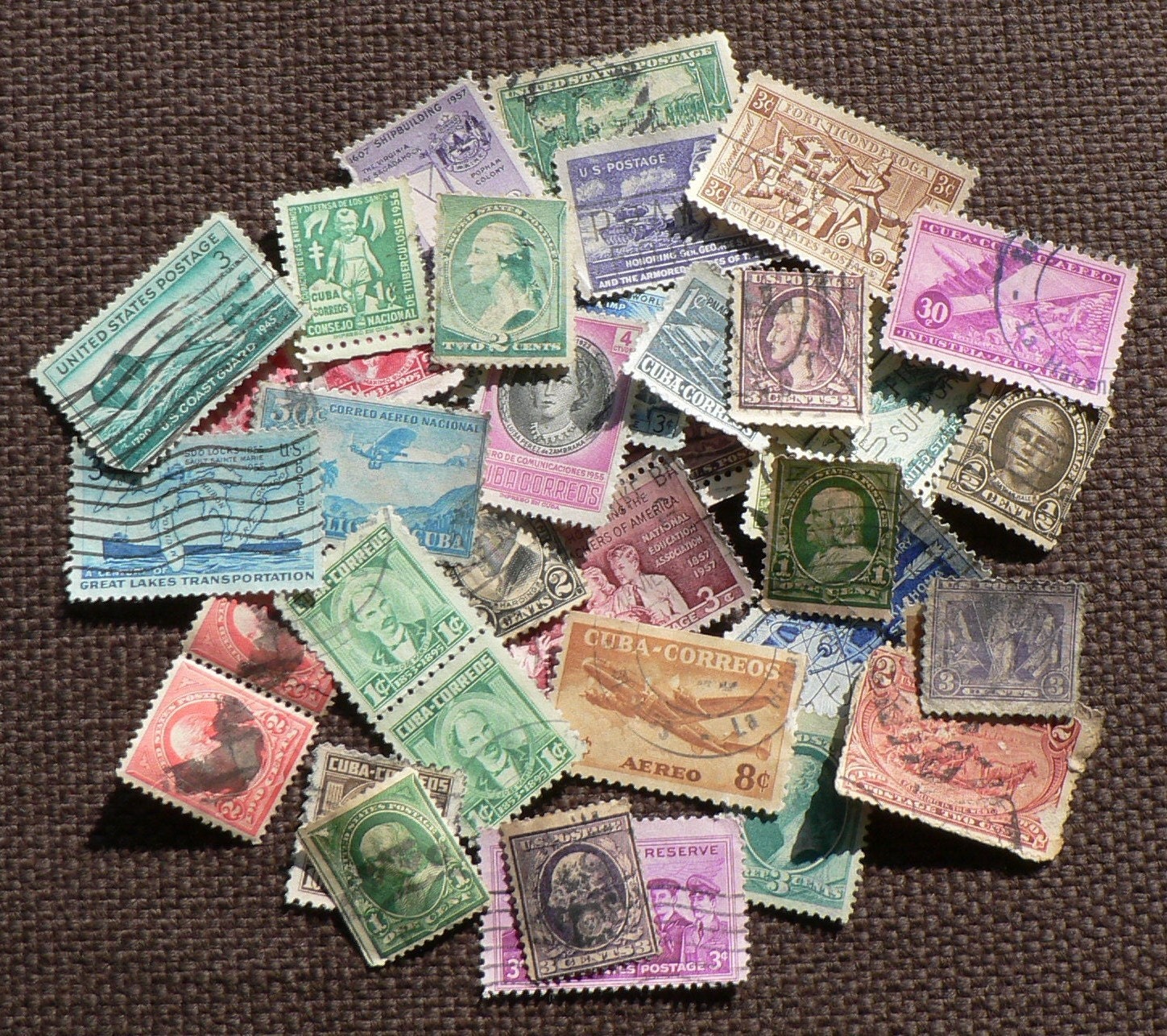 Vintage Cancelled Postage Stamps by auntemilie on Etsy
