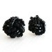 Vintage Black Glass Bugle Bead Chunky Earrings for Pierced Ears