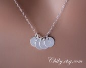 FOUR Sterling silver Initial Necklace, Monogram Charm Family Necklace, daily jewelry, Sister, Children, Grandma, Mother's Jewelry