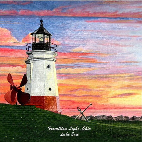 Vermilion Ohio Lighthouse 6x6 Tile