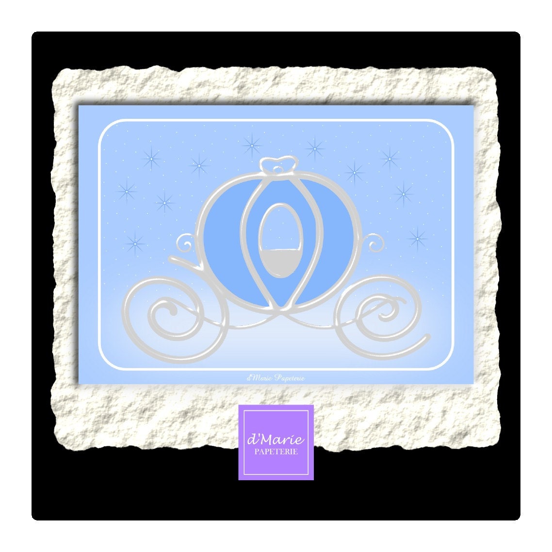 50 printed Stagecoach/Carriage Custom Invitation Postcard-light blue