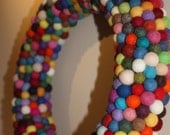 Felt balls wreath 38cm/15inches felt ball home decor