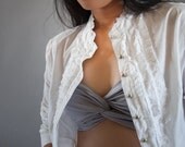 Bandeau Bra Pearl Grey-Twisted Tube Top-Stretch Jersey-Cover Up Skirt for Leggings Skirt-Tube Bra Top-Loop Scarf -Size XLarge