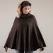 Sweater Poncho in Brown, Cape Poncho, Plus Size Poncho,Turtleneck Maternity Poncho, Trendy Poncho for Women