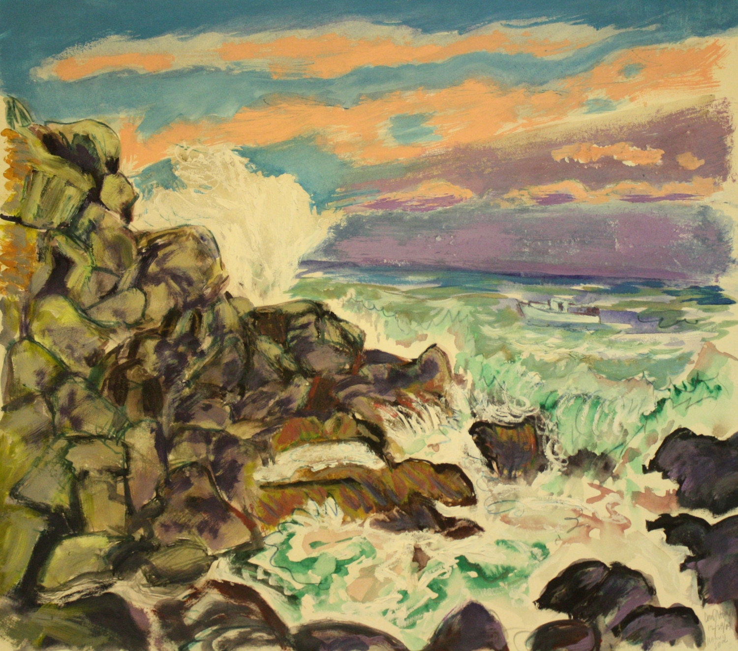 Storm At Sea, White Head from Gull Cove, Monhegan Island, ME