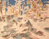 Snow, Rocks, Trees