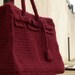Burgundy crochet bag - handmade purse with the style of one of the most famous bags