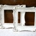 Two Antique White Distressed Frames - Ornate and Super Shabby Chic