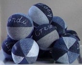 Personalized Recycled Denim Dog Squeaky Ball toy