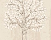 Wedding Gift Custom Keepsake Guest book signature tree 150 guests Wedding Tree guest book alternative modern keepsake champagne natural