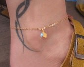 Evil Eye Gold Filled Hamsa Anklet, Foot Jewelry, Delicate Gold Anklet, Simple Summer Jewelry, Gold Ankle Bracelet, bridesmaid gift
