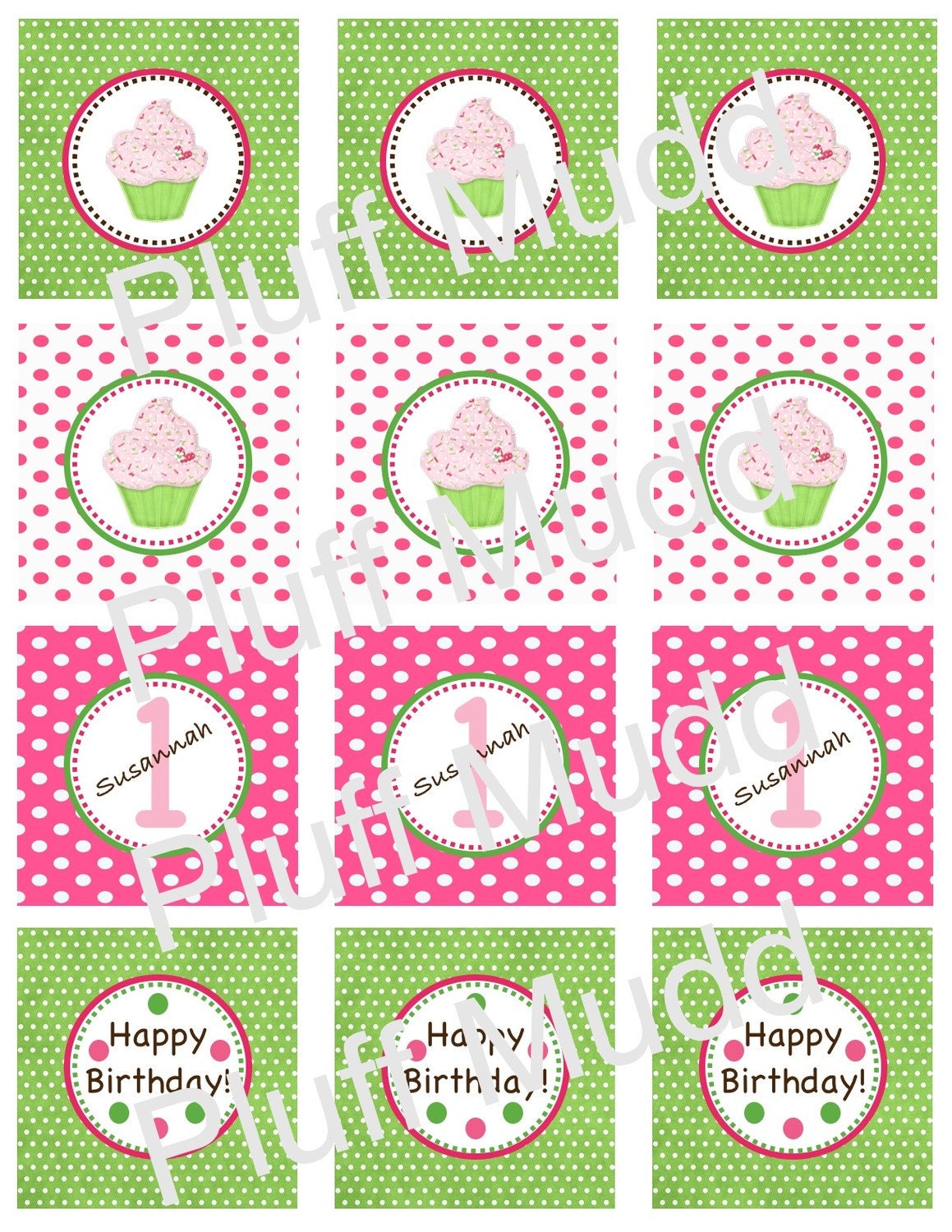 Cupcake DIY Printable Party Circles