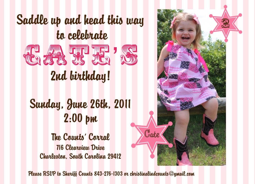 Cowgirl DIY Printable Invitation