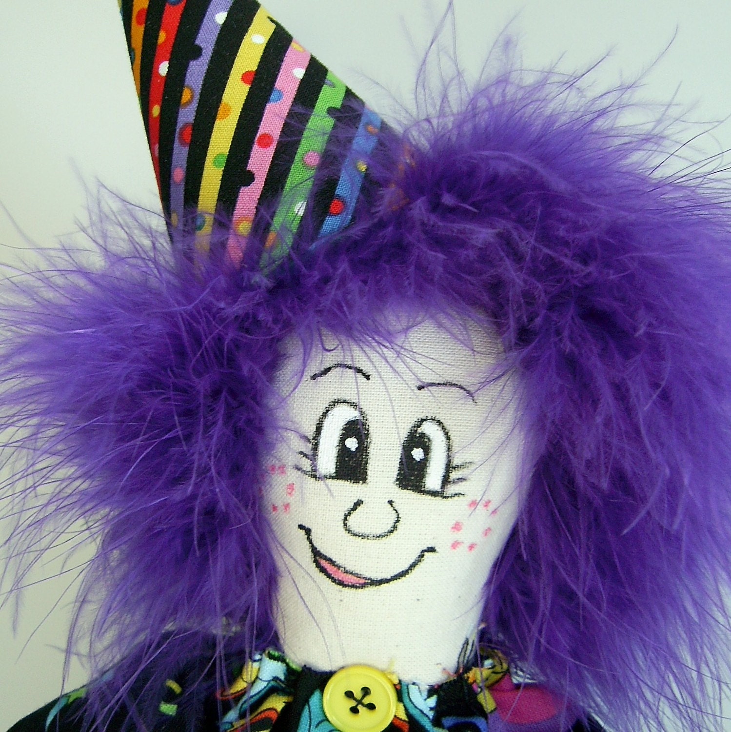 Happy Birthday Cloth Doll Decoration PinHead Happy Face (TM)