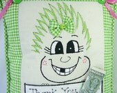 Tooth Fairy Pillow for Girl  PinHead Happy Face(TM)
