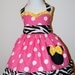 Minnie Mouse Custom Boutique Sweetheart Dress Hot Pink, Zebra And Yellow 12M to 6Y