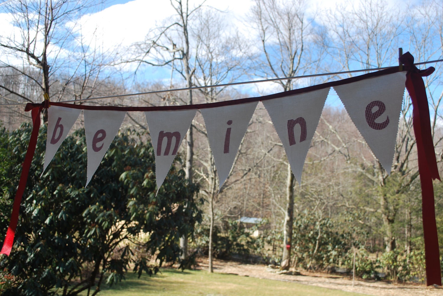 Custom Name Banner single pennant denim or burlap.