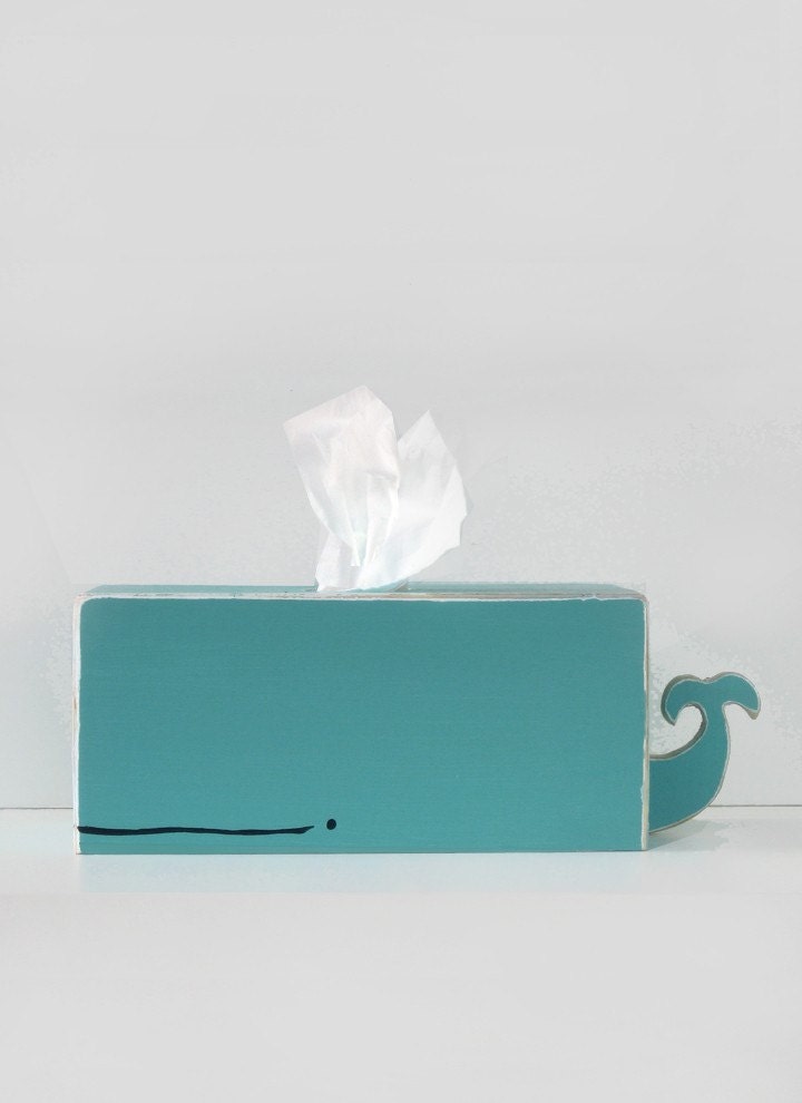 Whale Tissue Holder - Cyan - Ships May 24th