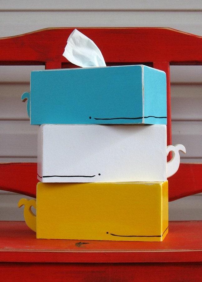 Whale Tissue Holder - Yellow - Ships May 24th
