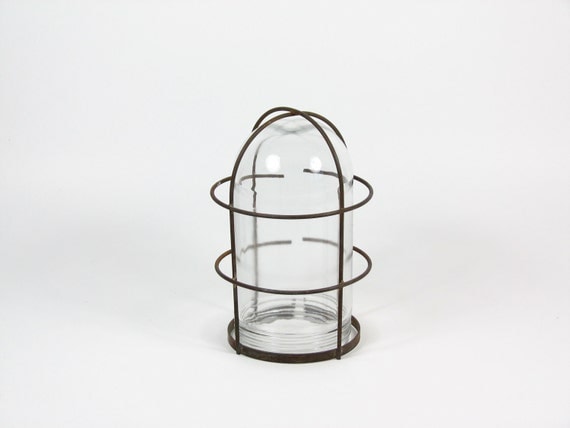 Vintage Ship Light Cloche Cage Light Globe Terrarium