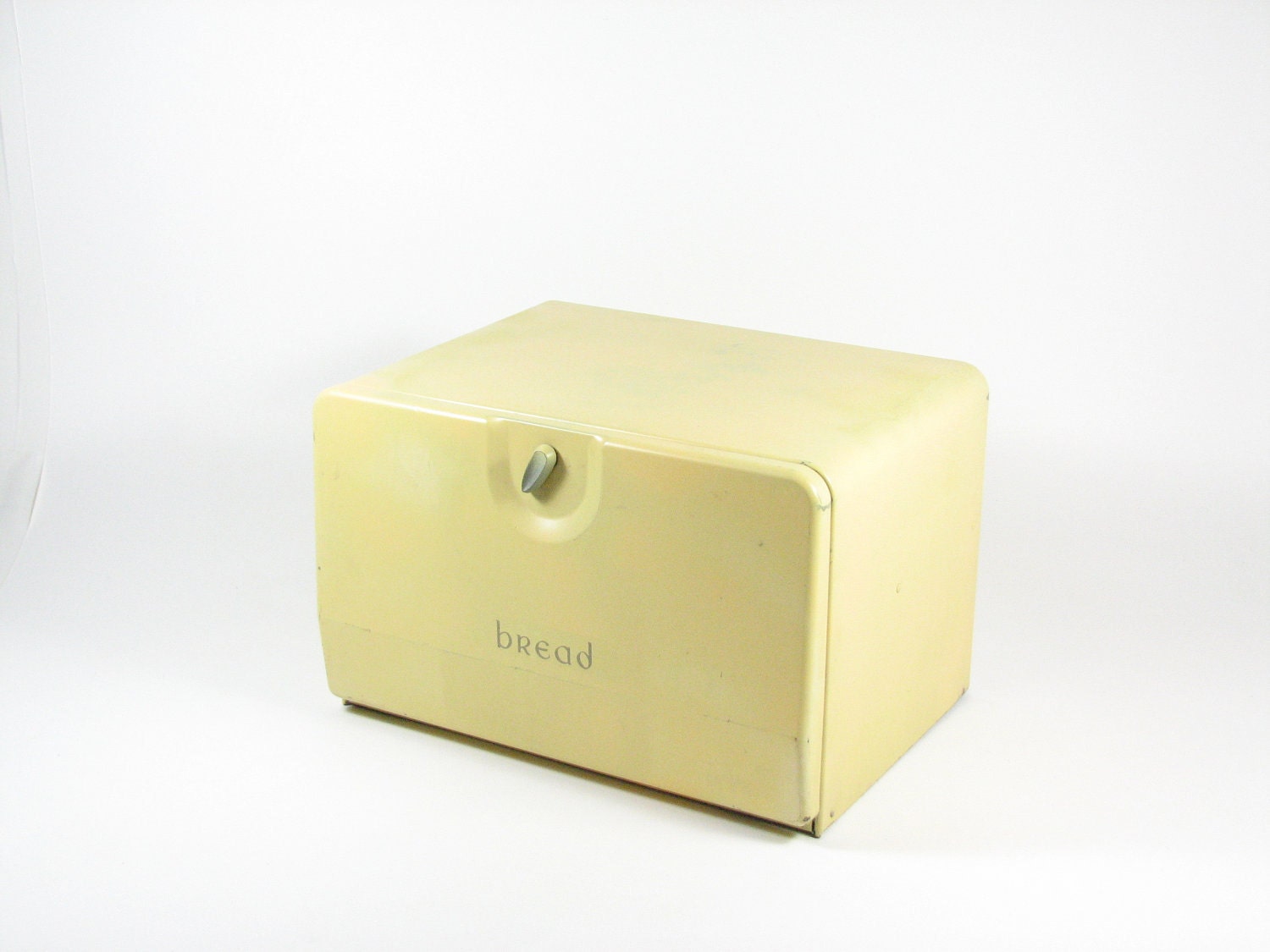 Vintage Bread Box Metal Kitchen Storage Container Pastel Yellow 2 Shelves Retro Kitchen Decor Spring Decor