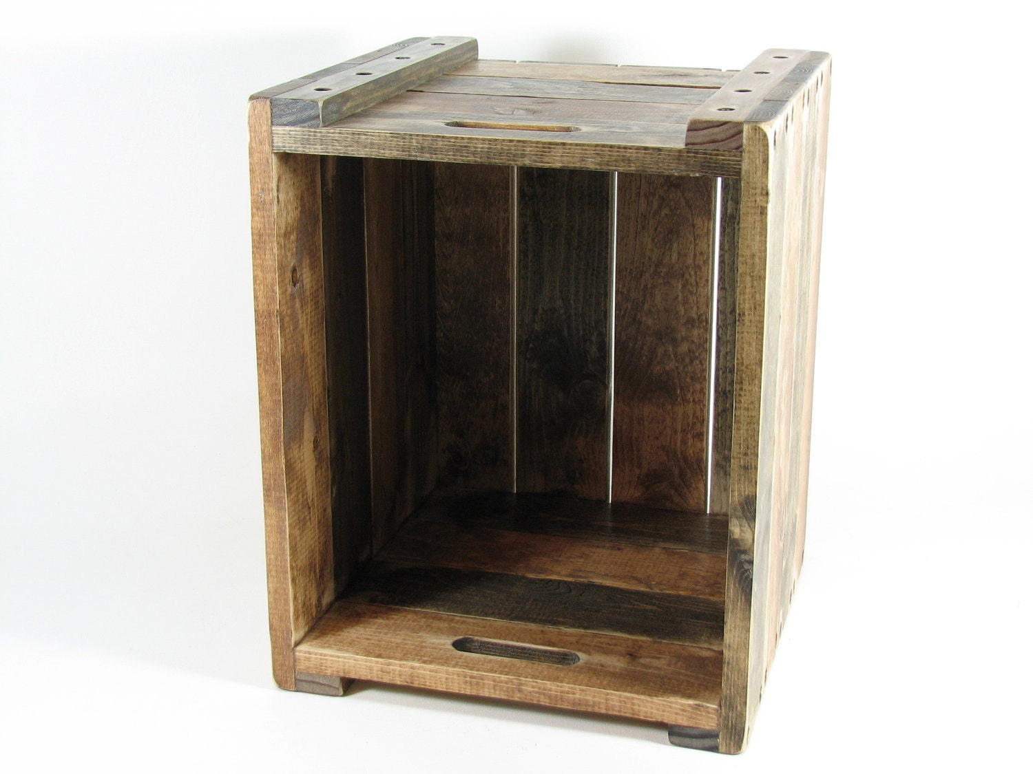 Wood Crate Wooden Box Table Furniture Storage with Two Toned Finish